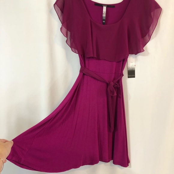 š„NEW!š„ Kensie Fuschia Chiffon Dress - Picture 3 of 8